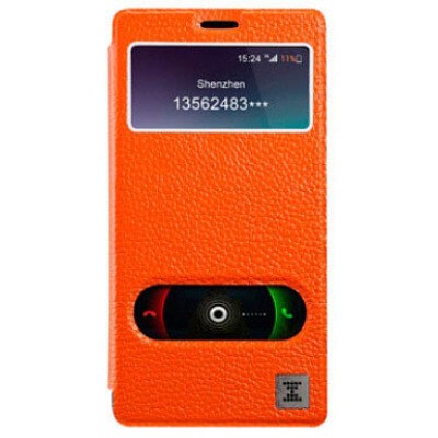 Буклет Xoomz для Xiaomi Redmi Note Litchi Pattern (оранжевий)