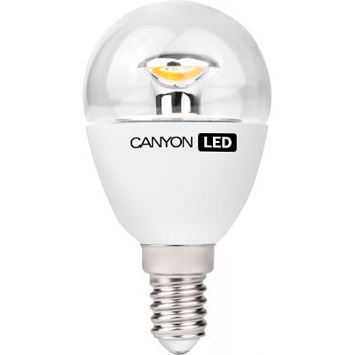 LED-лампа Canyon 3,3 Вт P45 150° теплый желтый свет (2700 К), прозрачная, цоколь E14 (PE14CL3.3W230VW)